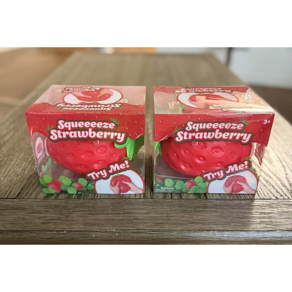 Sunny Days Jumbo Squeezy Strawberry Viral Squishy Novelty Sensory Fidget Toy New